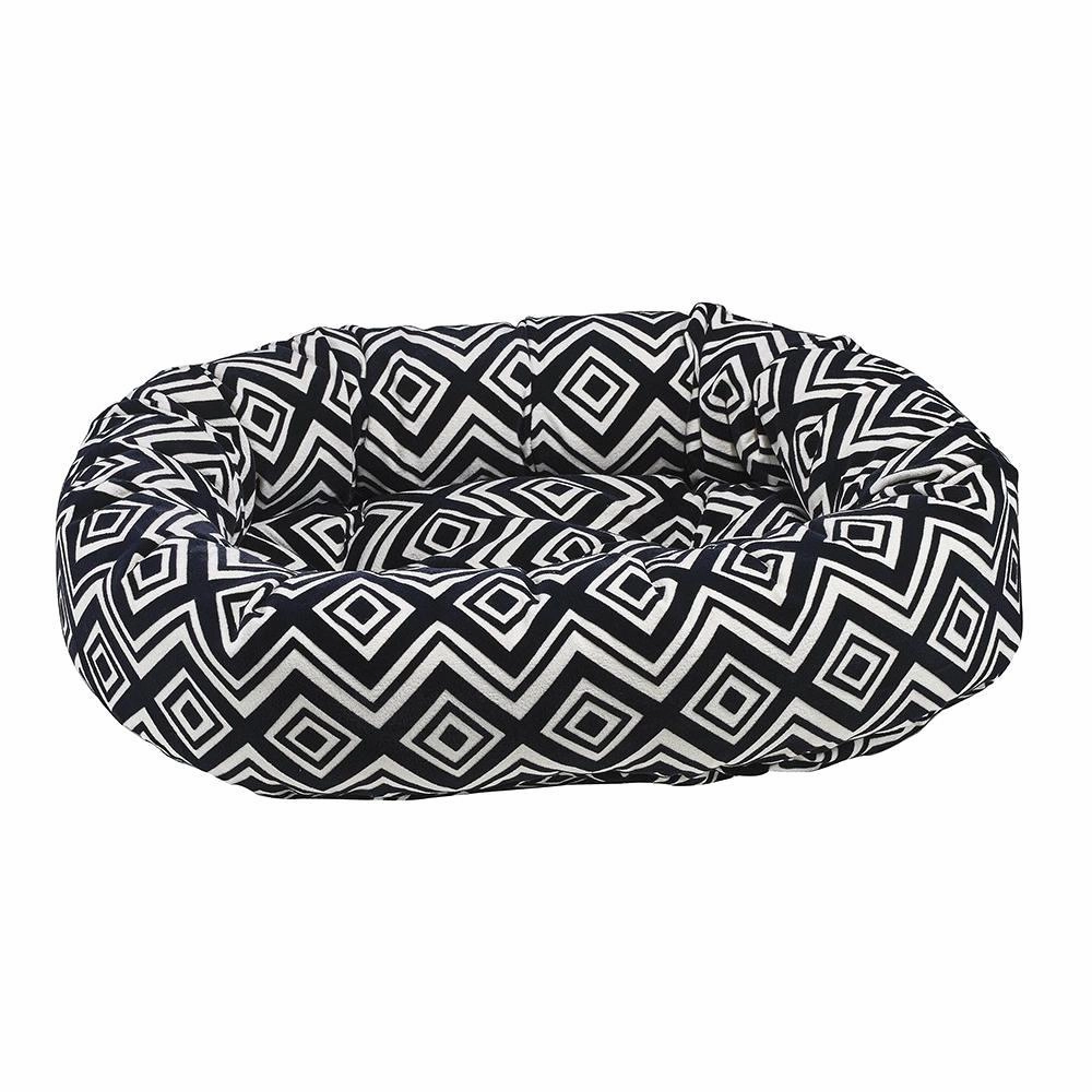 Azure Microvelvet Donut Dog Bed