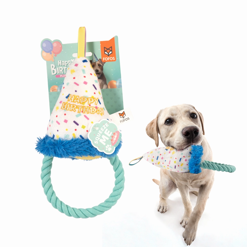 Barkbutler x Fofos Birthday Hat Plush Toy for Dogs