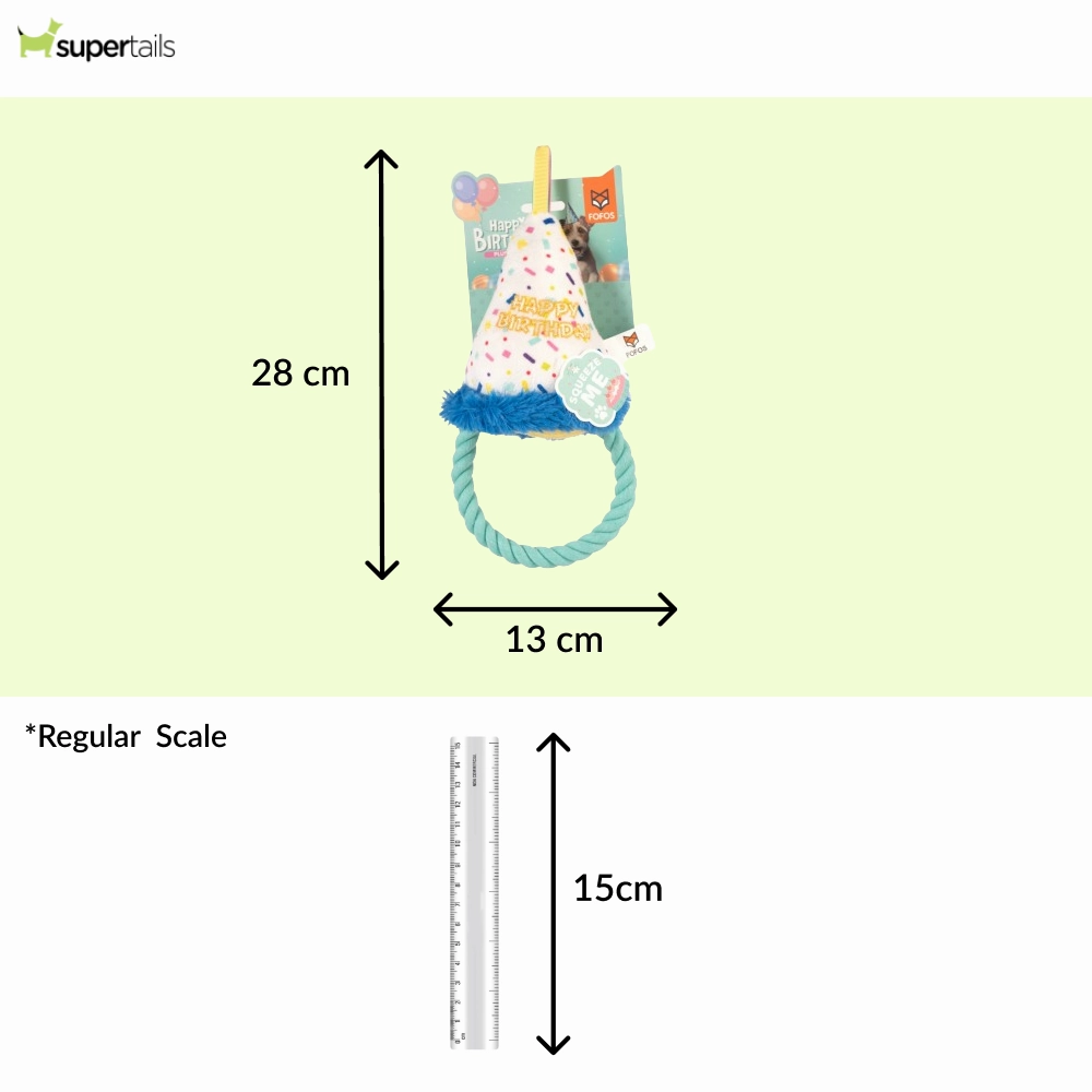 Barkbutler x Fofos Birthday Hat Plush Toy for Dogs