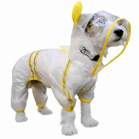 Barkbutler x Fofos Four Leg Yellow Raincoat for Dogs (Button Up Style)