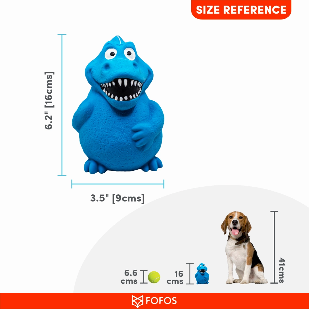 Barkbutler x Fofos Latex Bi Dinosaur Squeaky Toy for Dogs