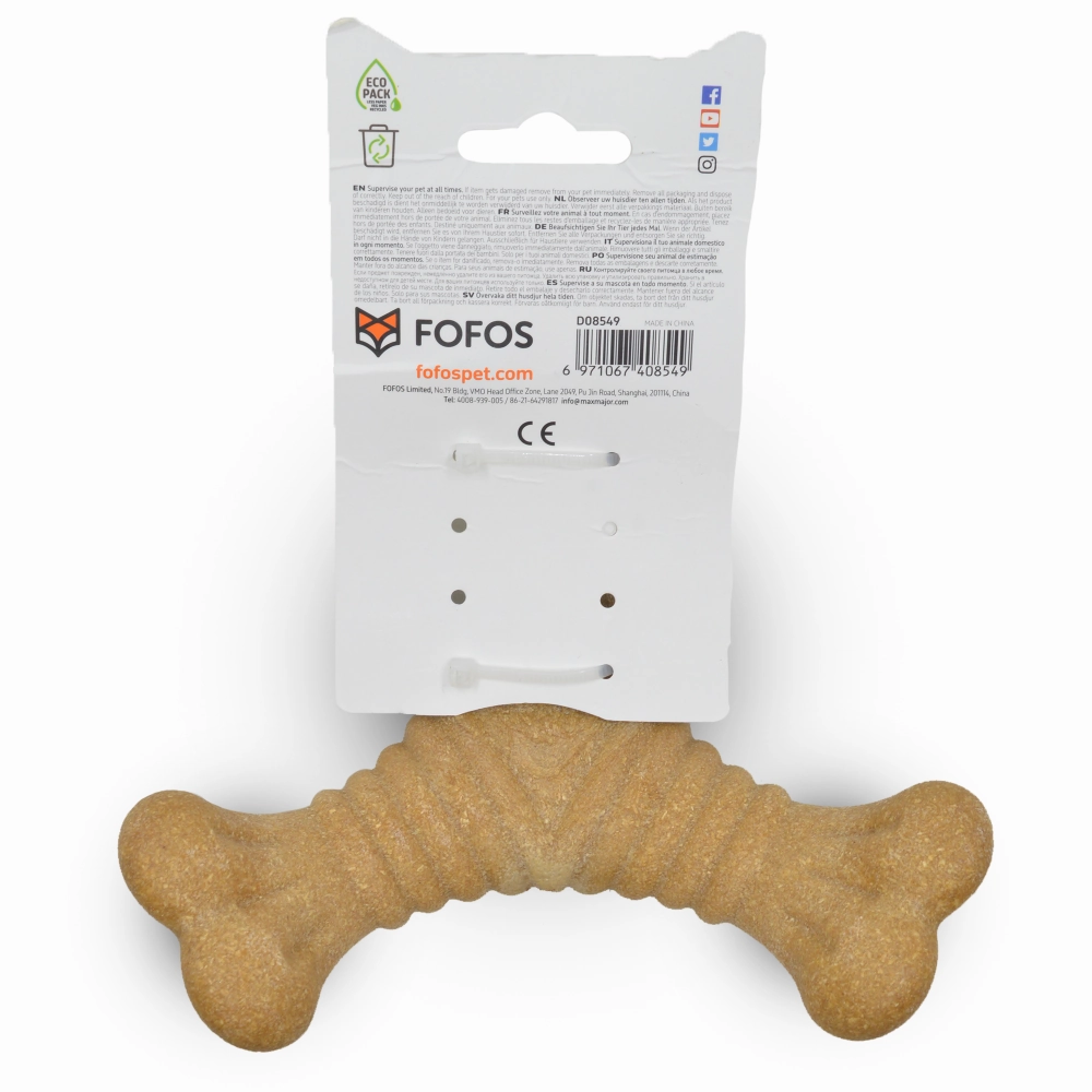 Barkbutler x Fofos Woodplay Triangle chew Toy for Dogs (Brown)