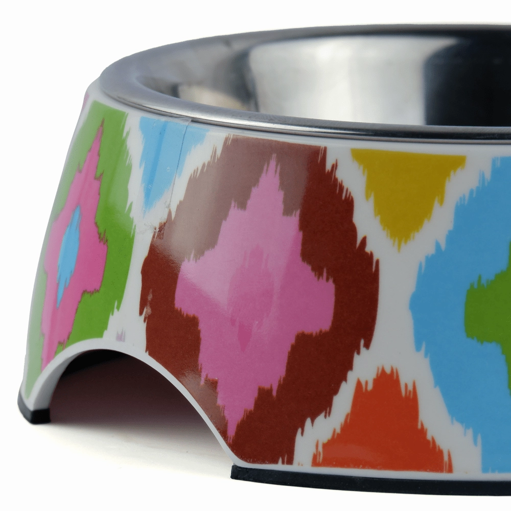 Basil Ikkat Print Melamine Bowl for Dogs and Cats