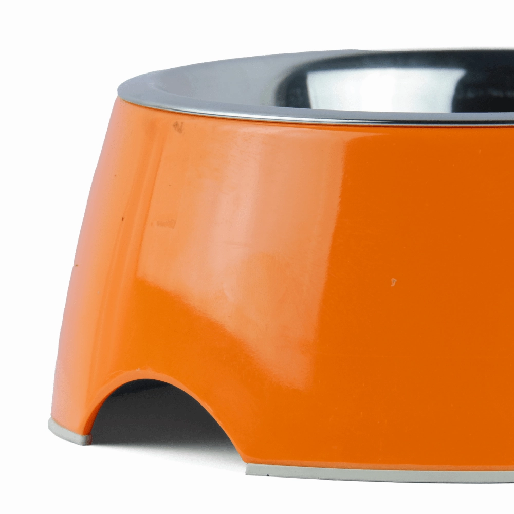 Basil Solid Color Melamine Bowl for Dogs and Cats (Orange)