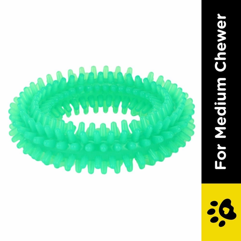 Basil Teething Ring Chew Toy for Dogs | For Medium Chewers (Green)