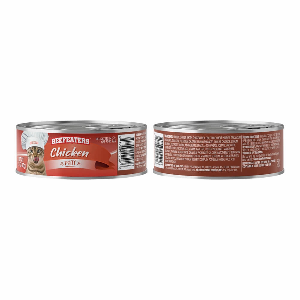 Beefeaters Pate Wet Cat Food, Case of 24