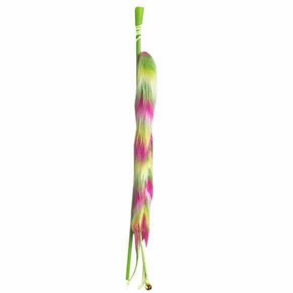 Bell and Fuzzy Tail Teaser Toy with Long Handle