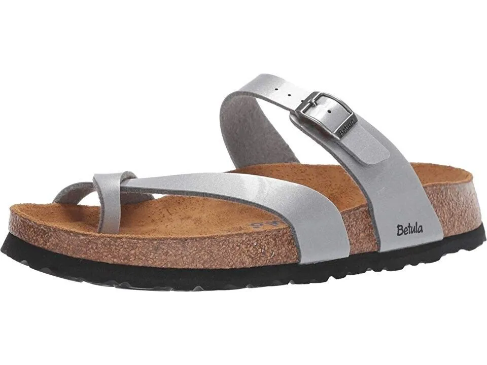 Betula By Birkenstock Mia Sandal Femme 6-6.5 Argent Birko-Flor Enfilage KHD940