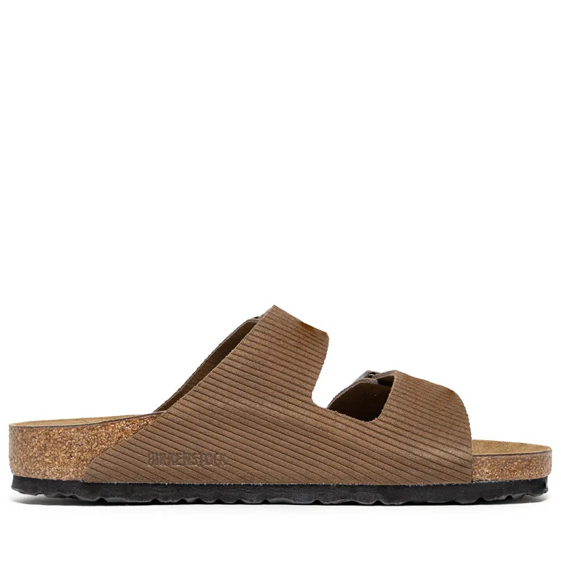 Birkenstock Arizona en daim velours côtelé - Thé foncé