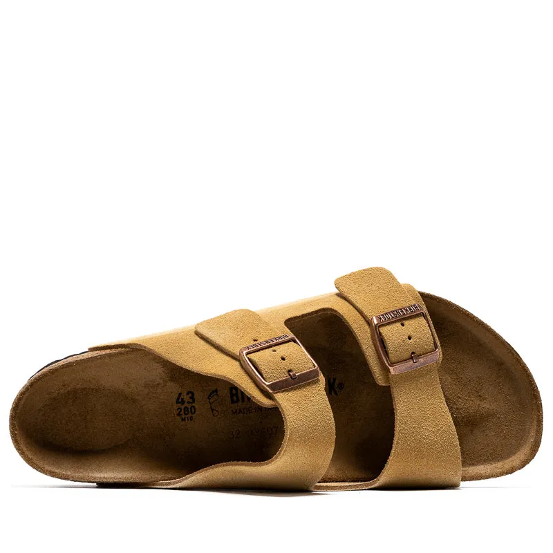 Birkenstock Arizona en daim - Crème latte