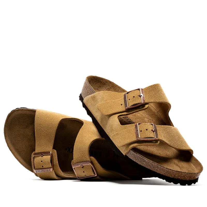 Birkenstock Arizona en daim - Crème latte