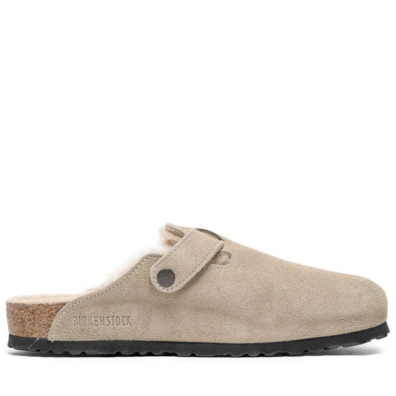 Birkenstock Boston Doublure en daim et mouton - Sable taupe