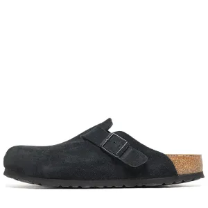 Birkenstock Boston Semelle souple en daim - Noir