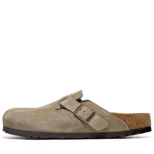 Birkenstock Boston Semelle souple en daim - Taupe