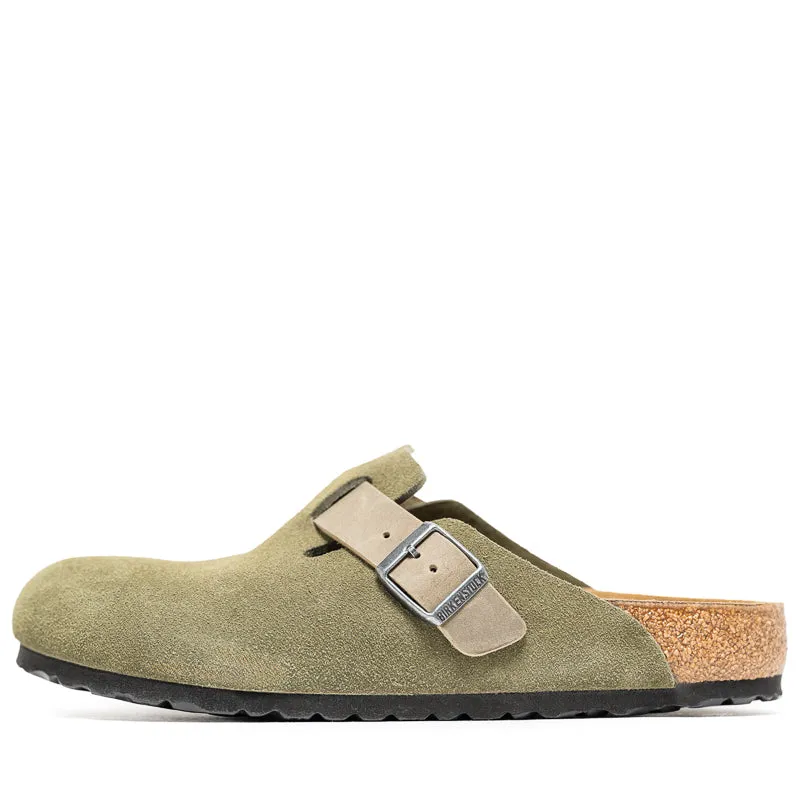 Birkenstock Boston en daim et cuir huilé - Thym
