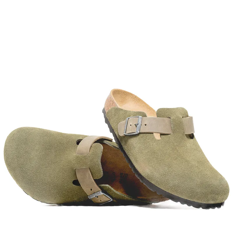 Birkenstock Boston en daim et cuir huilé - Thym
