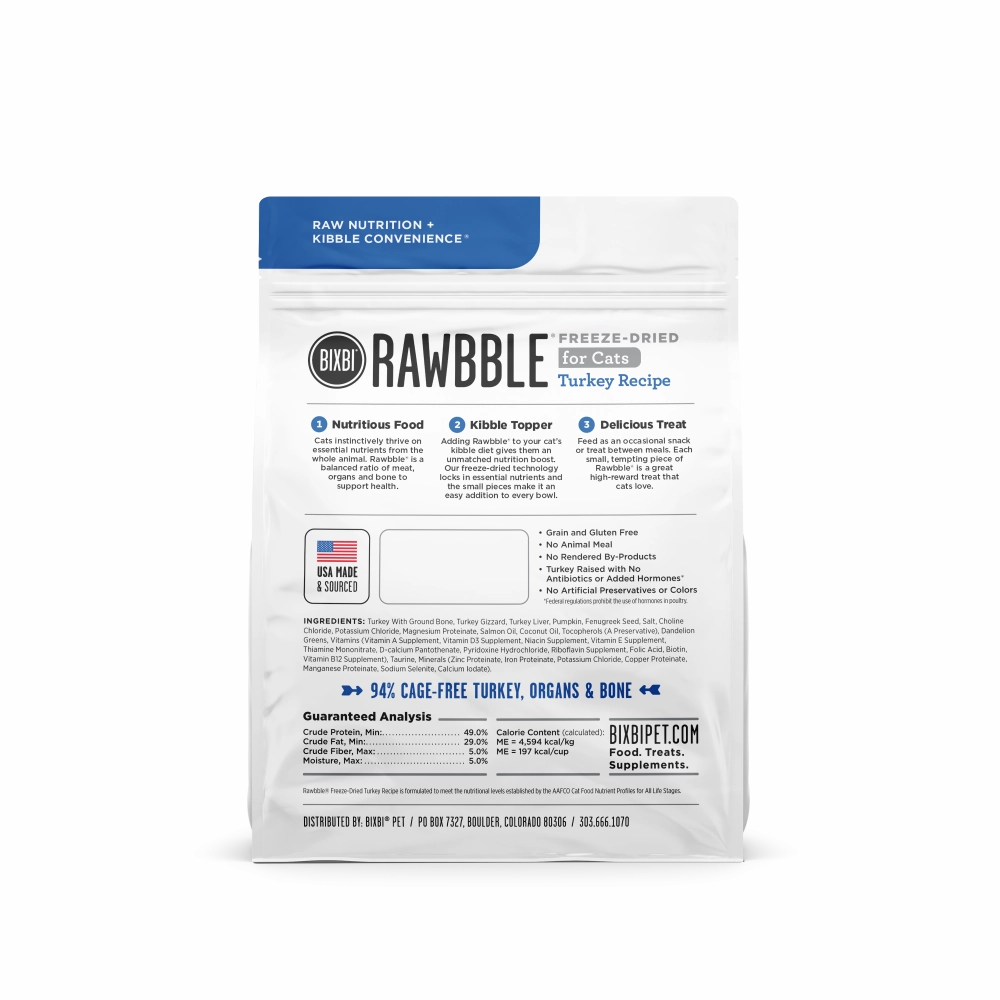 Bixbi Rawbble Turkey Freeze Dried for Cats