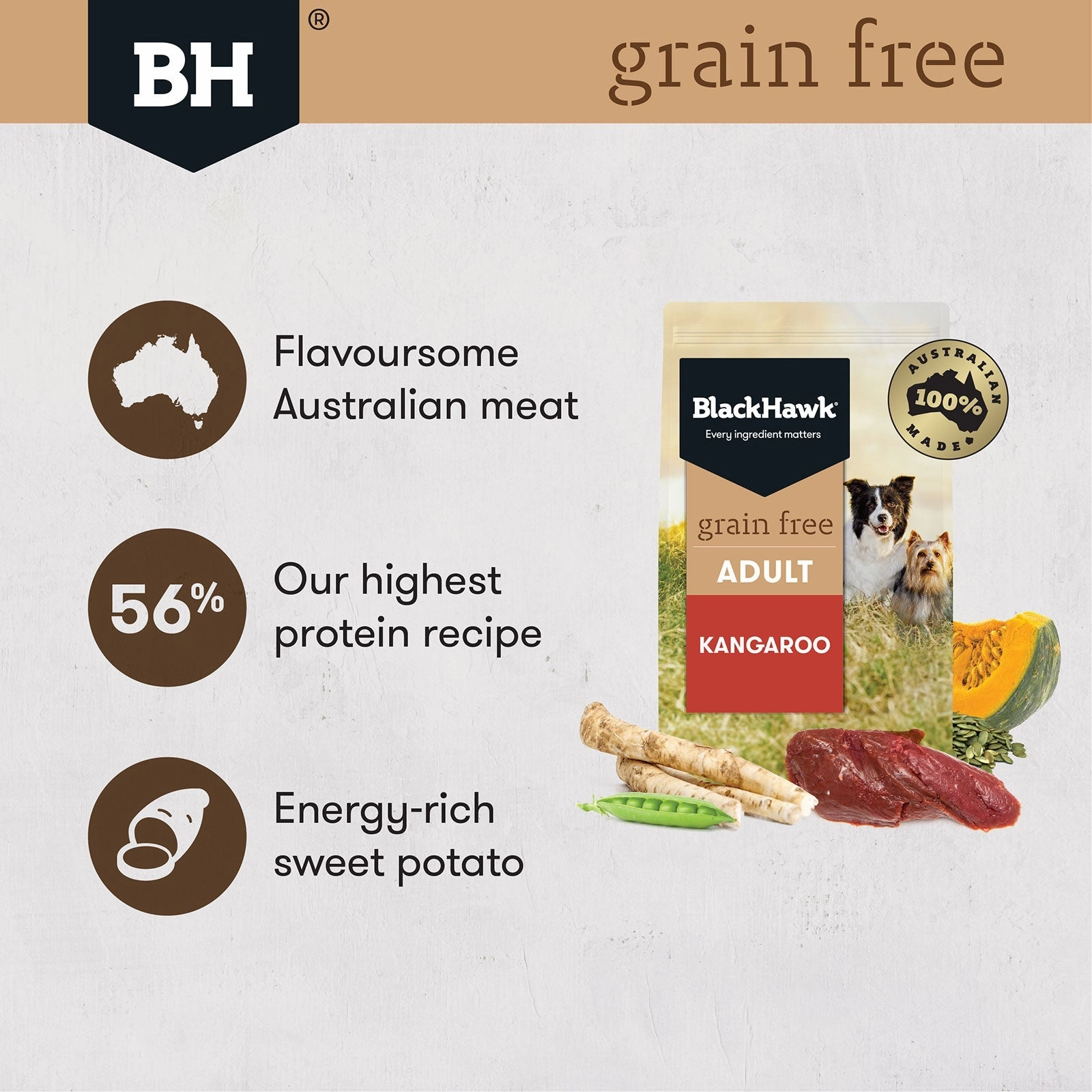 Black Hawk Grain Free Dog Food Adult Kangaroo