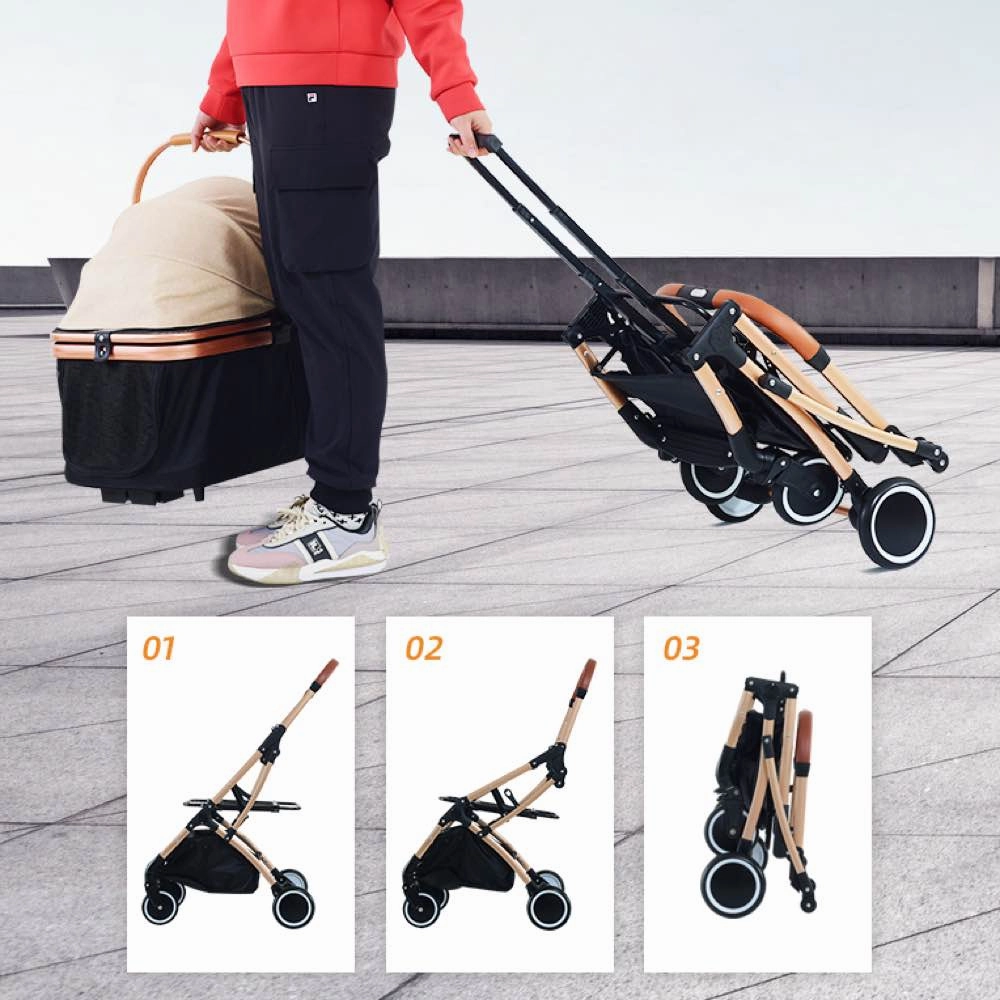 BNDC Pet Stroller 106 For Cats & Dogs (Khaki)