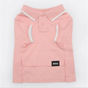 Boss Polo Tshirt for Dogs (Pink Cream)