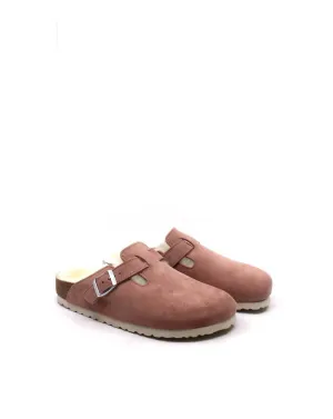 Sandales Boston en agneau étroites en argile rose