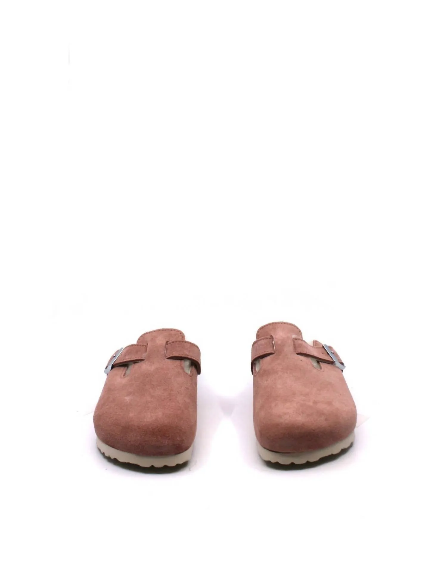 Sandales Boston en agneau étroites en argile rose