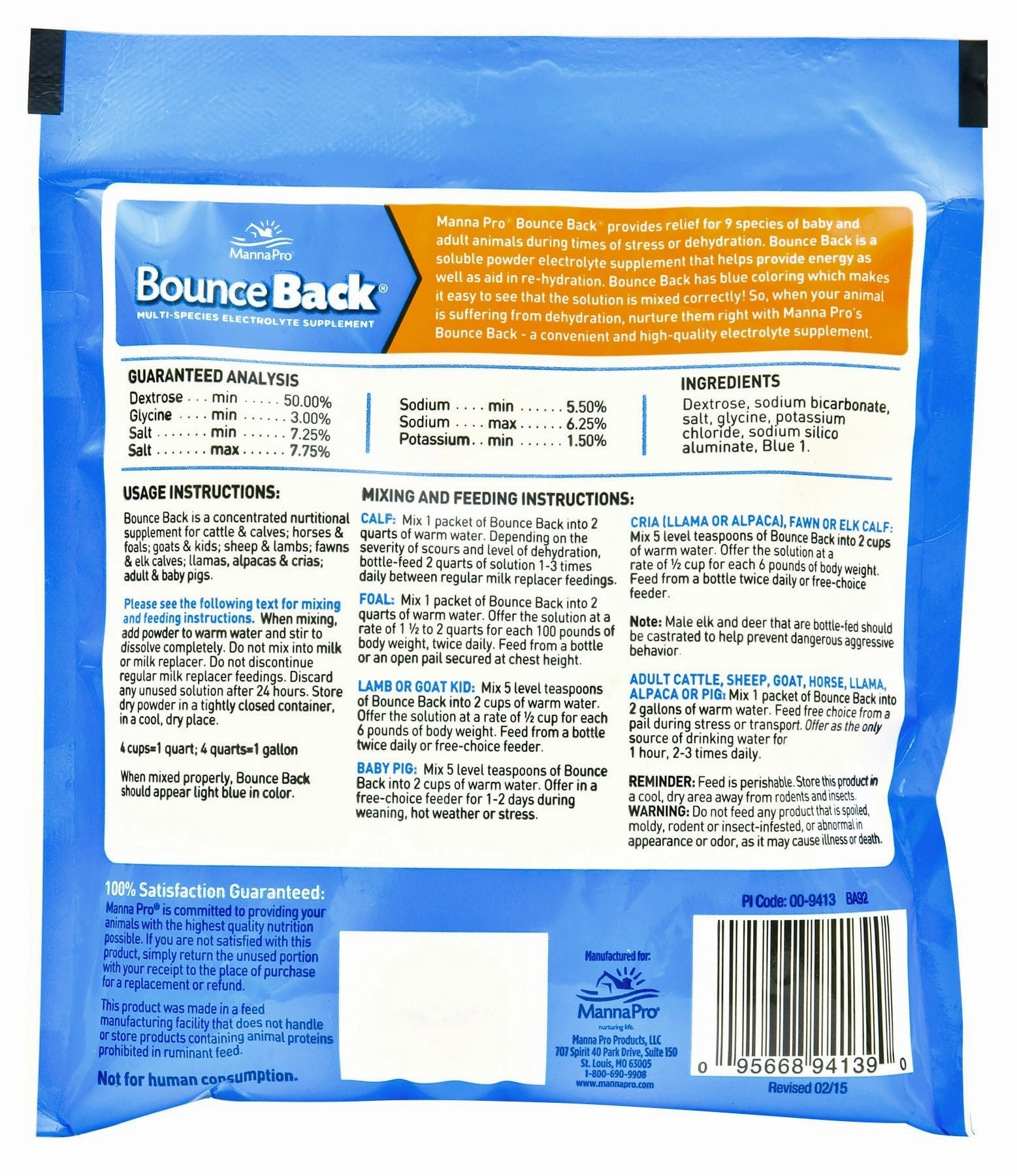 Bounce Back Multi-Species Electrolyte Supplement