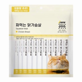 Bow Wow Mumargin Squeeze Chicken Breast Grain-Free Wet Cat Treats 480g