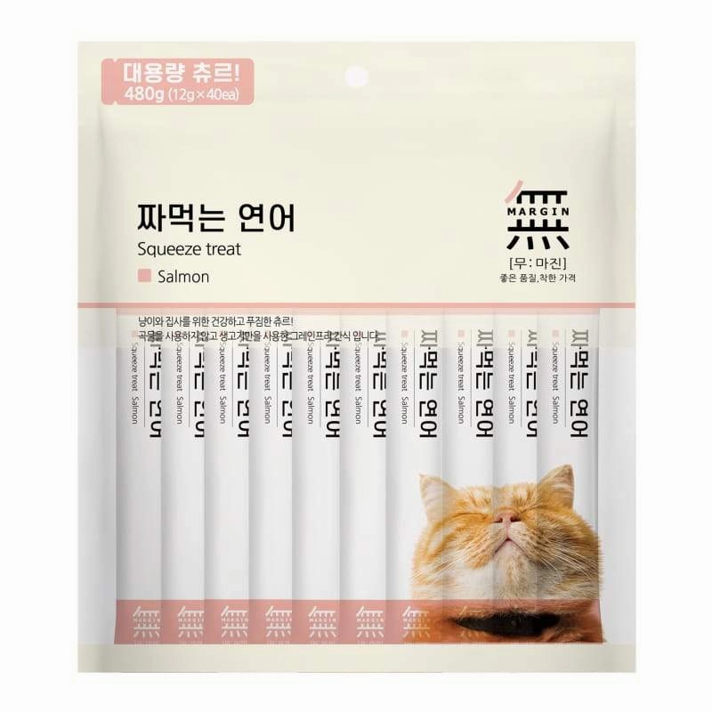 Bow Wow Mumargin Squeeze Salmon Grain-Free Wet Cat Treats 480g