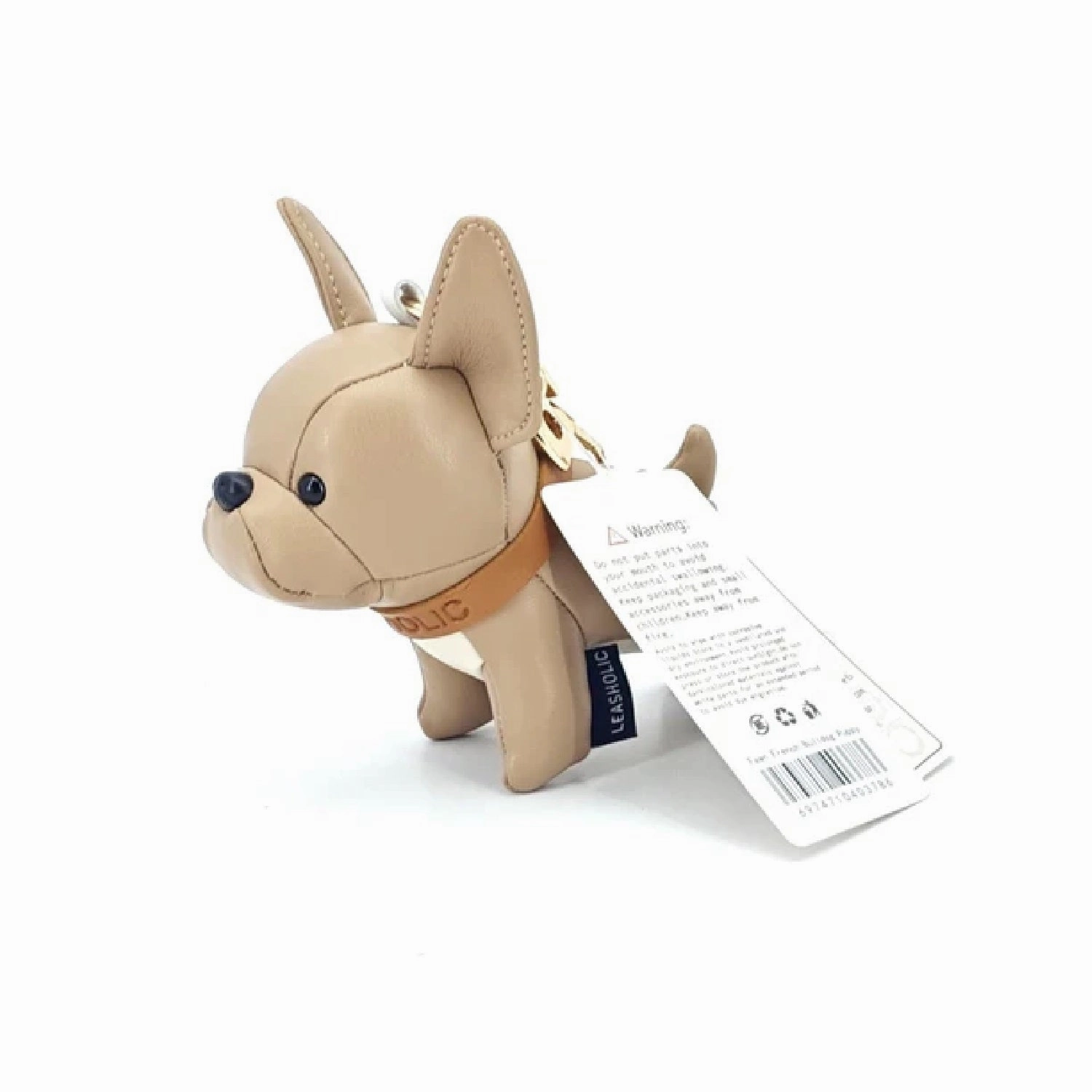 Bulldog Leather Charm (Black/ Brown/ Linen)