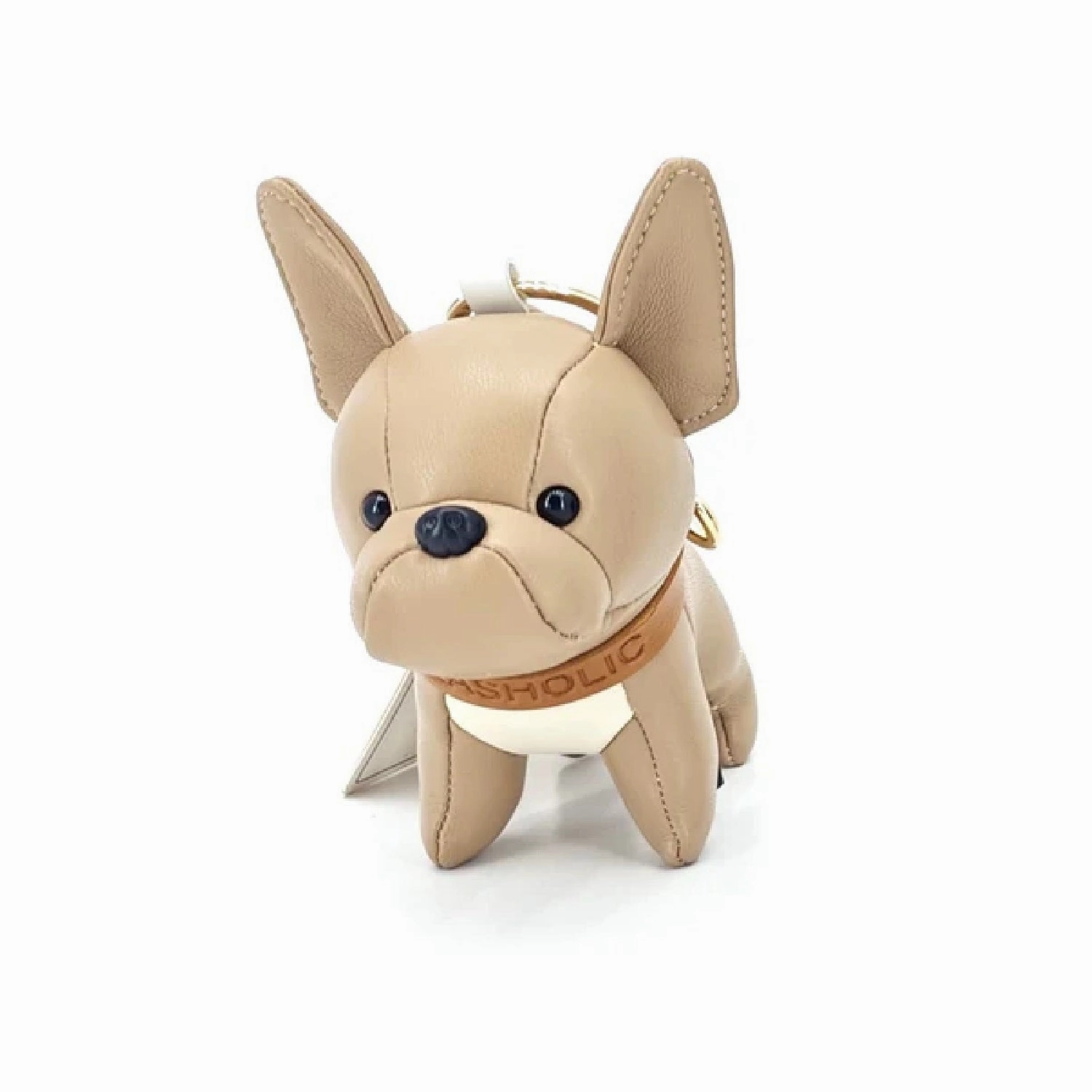 Bulldog Leather Charm (Black/ Brown/ Linen)