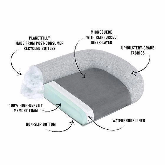 California Dreaming Memory Foam Dog Bed Fog Grey