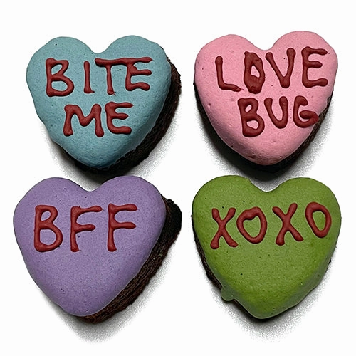 Candy Heart Brownie Bites Dog Treats