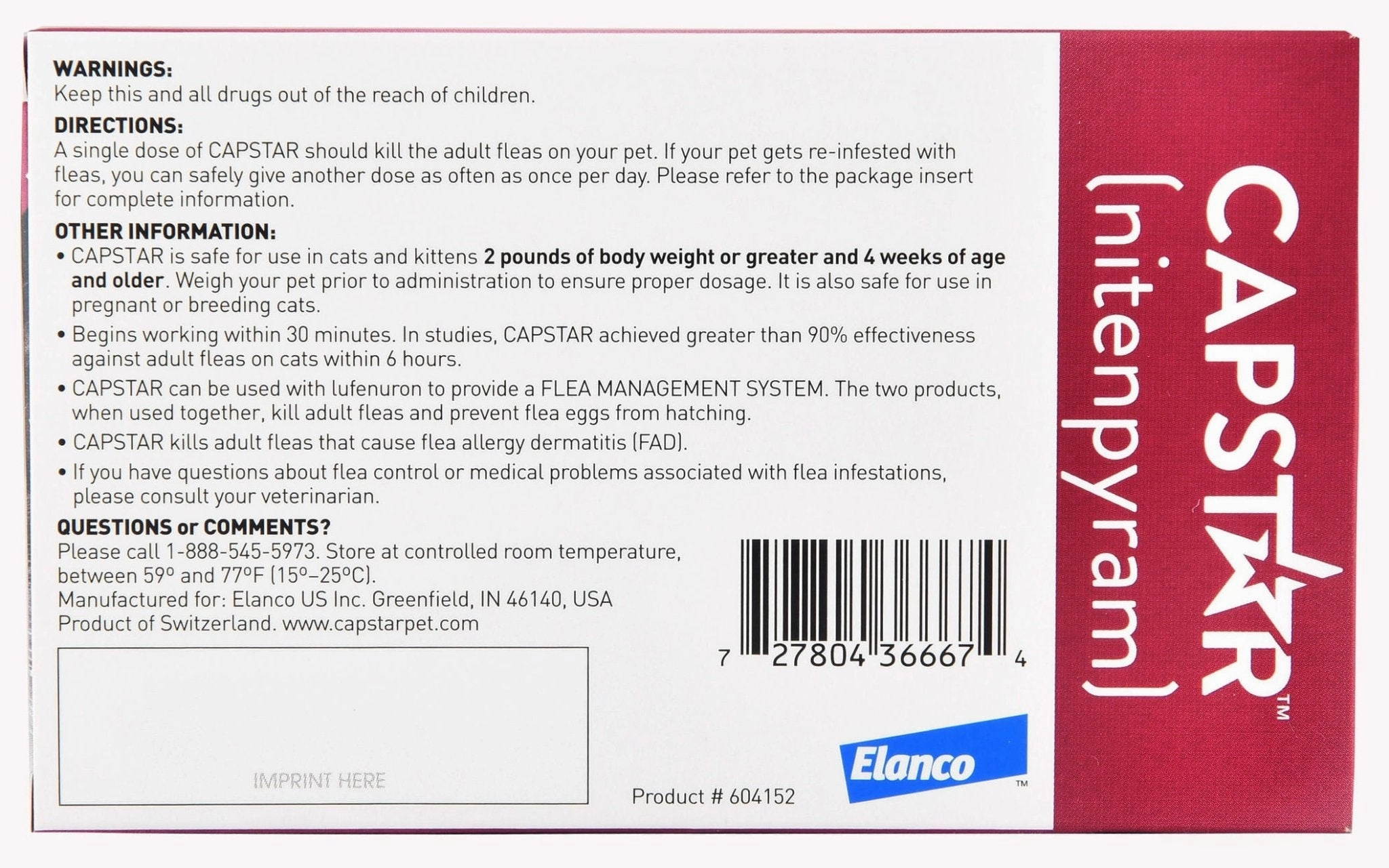 Capstar Flea Tablet for Cats, 6 Count