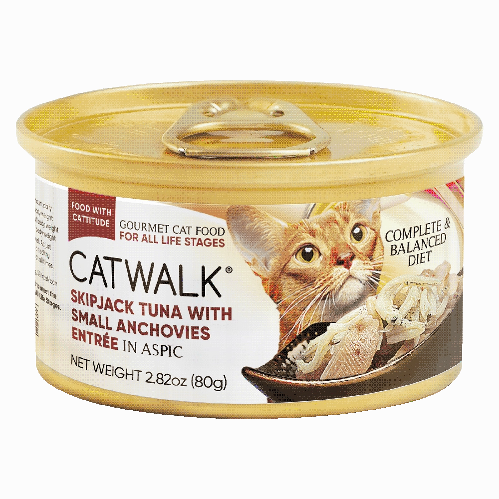 Catwalk Cat Skipjack Tuna with Small Anchovies Entree in Aspic 80g