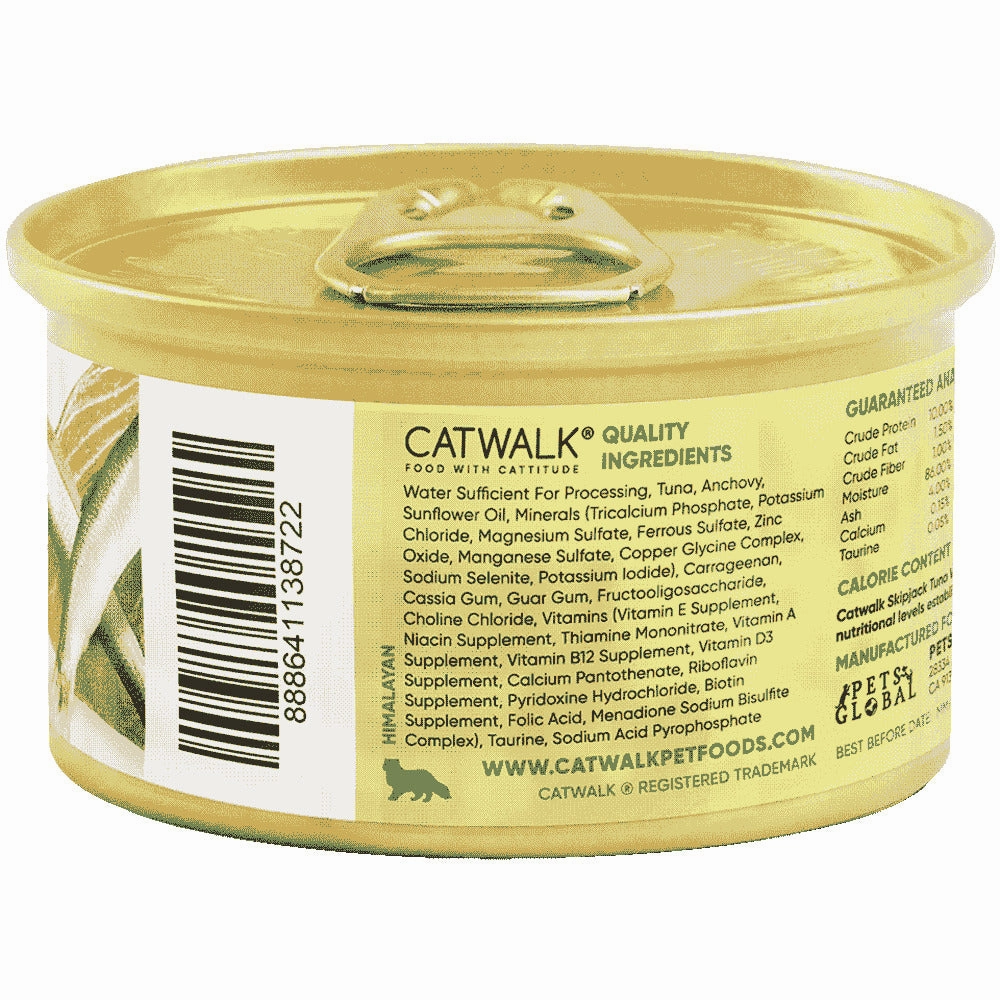 Catwalk Skipjack Tuna with Anchovies Entree In Aspic Canned Cat Food 80g