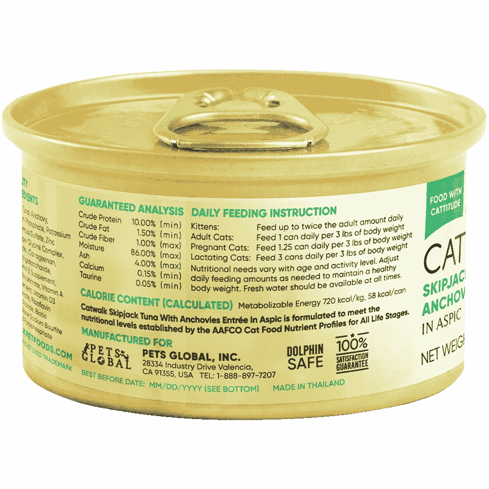Catwalk Skipjack Tuna with Anchovies Entree In Aspic Canned Cat Food 80g
