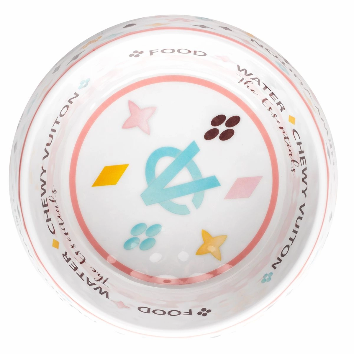 Chewy Vuiton White Dog Bowl Set Of Two