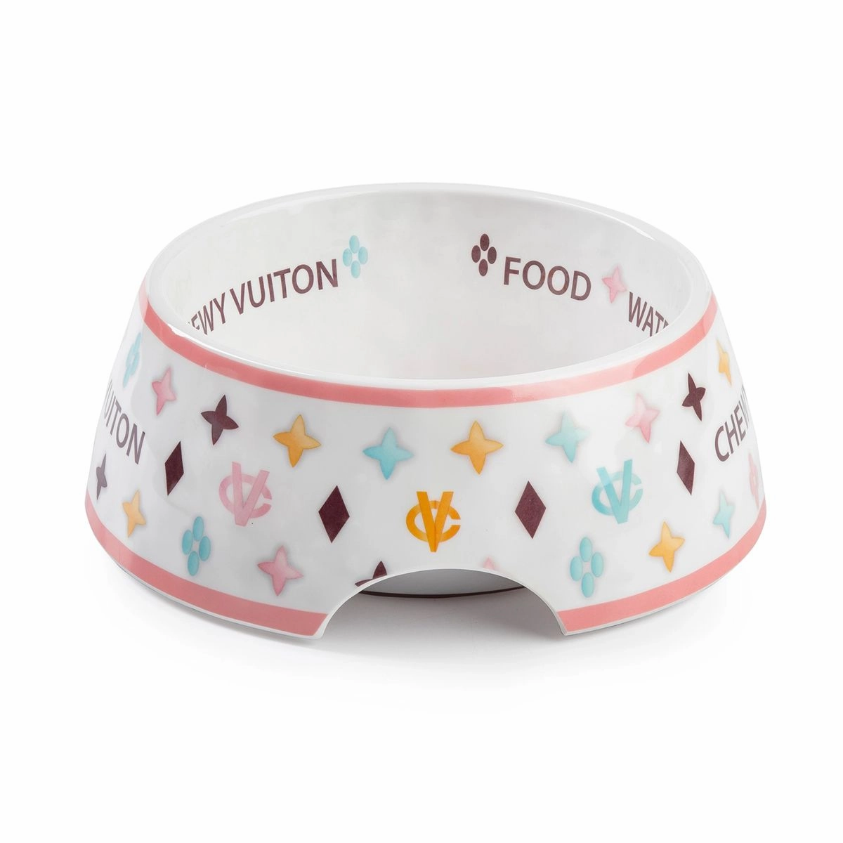 Chewy Vuiton White Dog Bowl Set Of Two