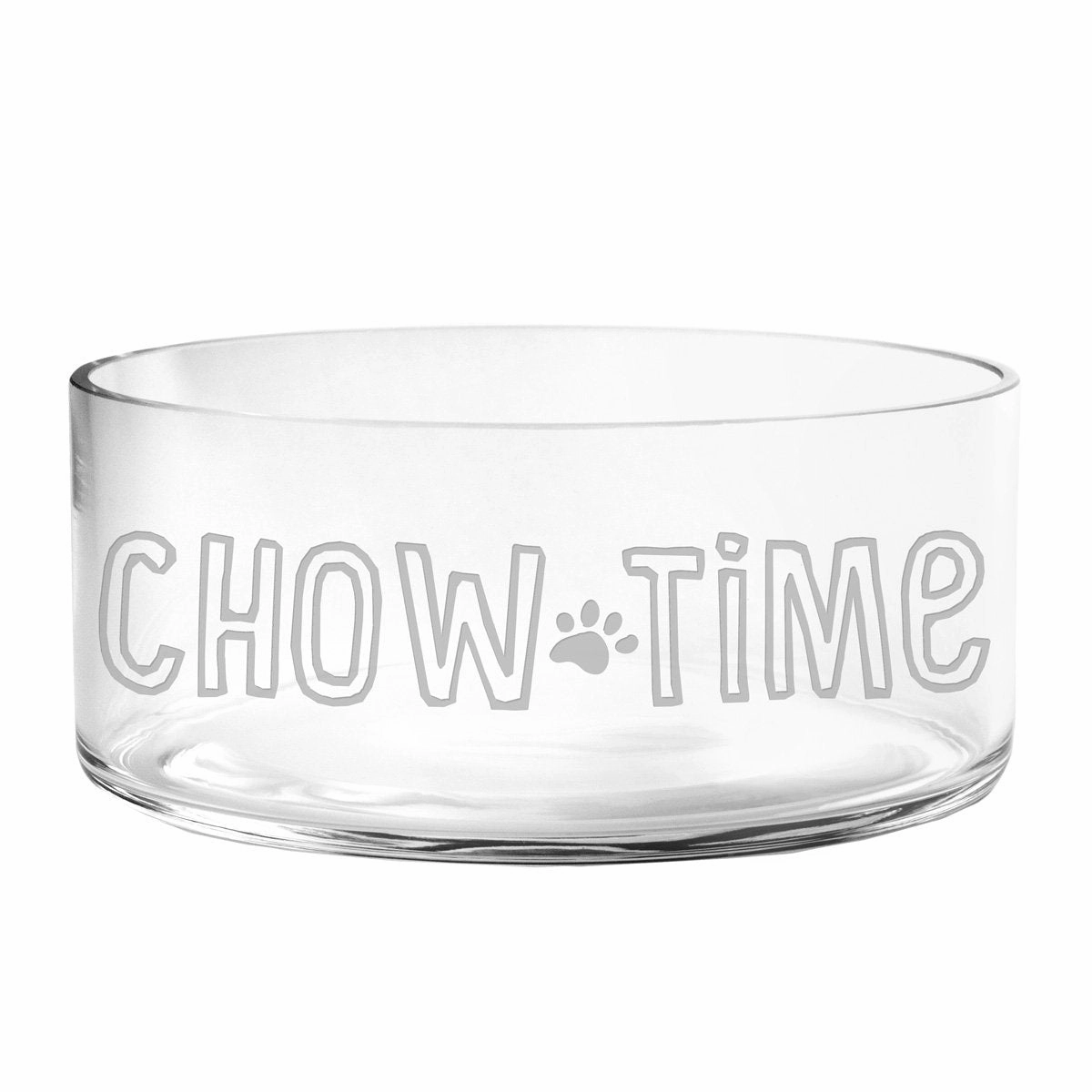 Chow Time Glass Dog Bowl