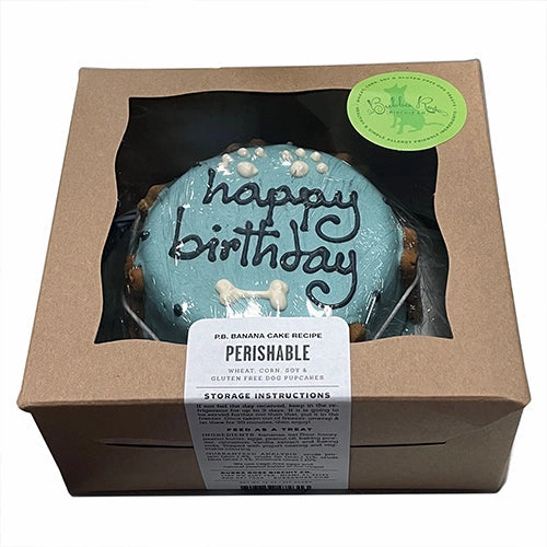 Classic Dog Birthday Cake Blue