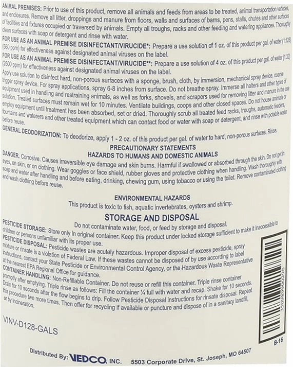 D-128 Disinfectant, gallon