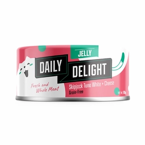 Daily Delight Skipjack Tuna White with Cheese in Jelly Canned Cat Food 80g