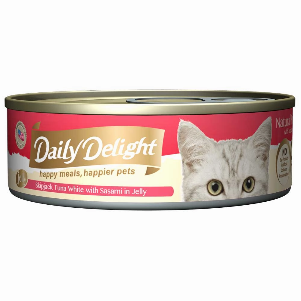 Daily Delight Skipjack Tuna White with Sasami in Jelly Canned Cat Food 80g