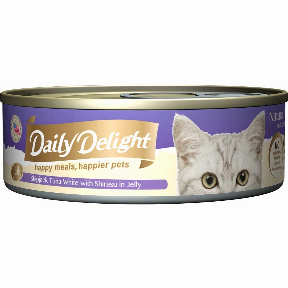 Daily Delight Skipjack Tuna White with Shirasu in Jelly Canned Cat Food 80g