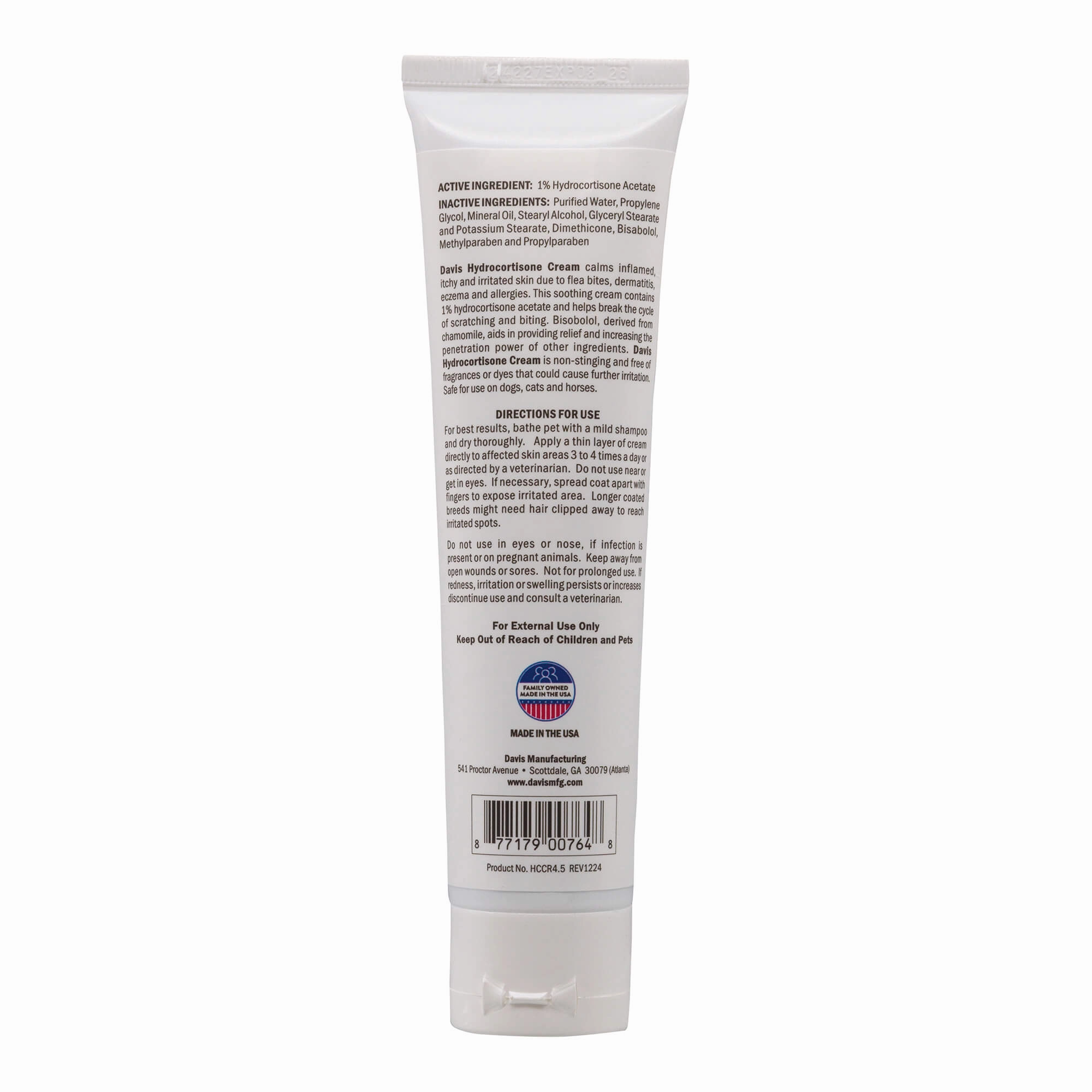Davis Hydrocortisone Cream, 4.5 oz