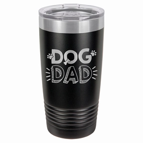 Dog Dad Black Tumbler & Lid
