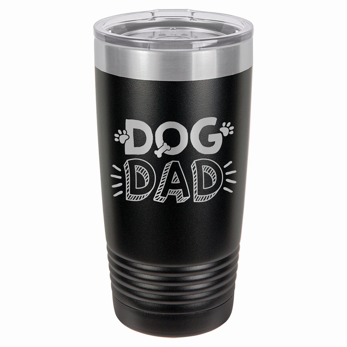 Dog Dad Black Tumbler & Lid
