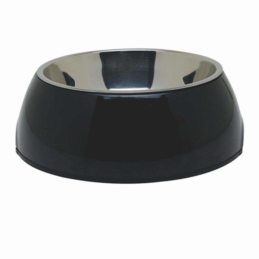 DogIt 2-in-1 Durable Bowl with Stainless Steel Insert Black Small 350ml