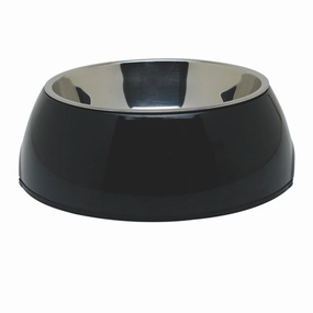 DogIt 2-in-1 Durable Bowl with Stainless Steel Insert Black X-Small 160ml